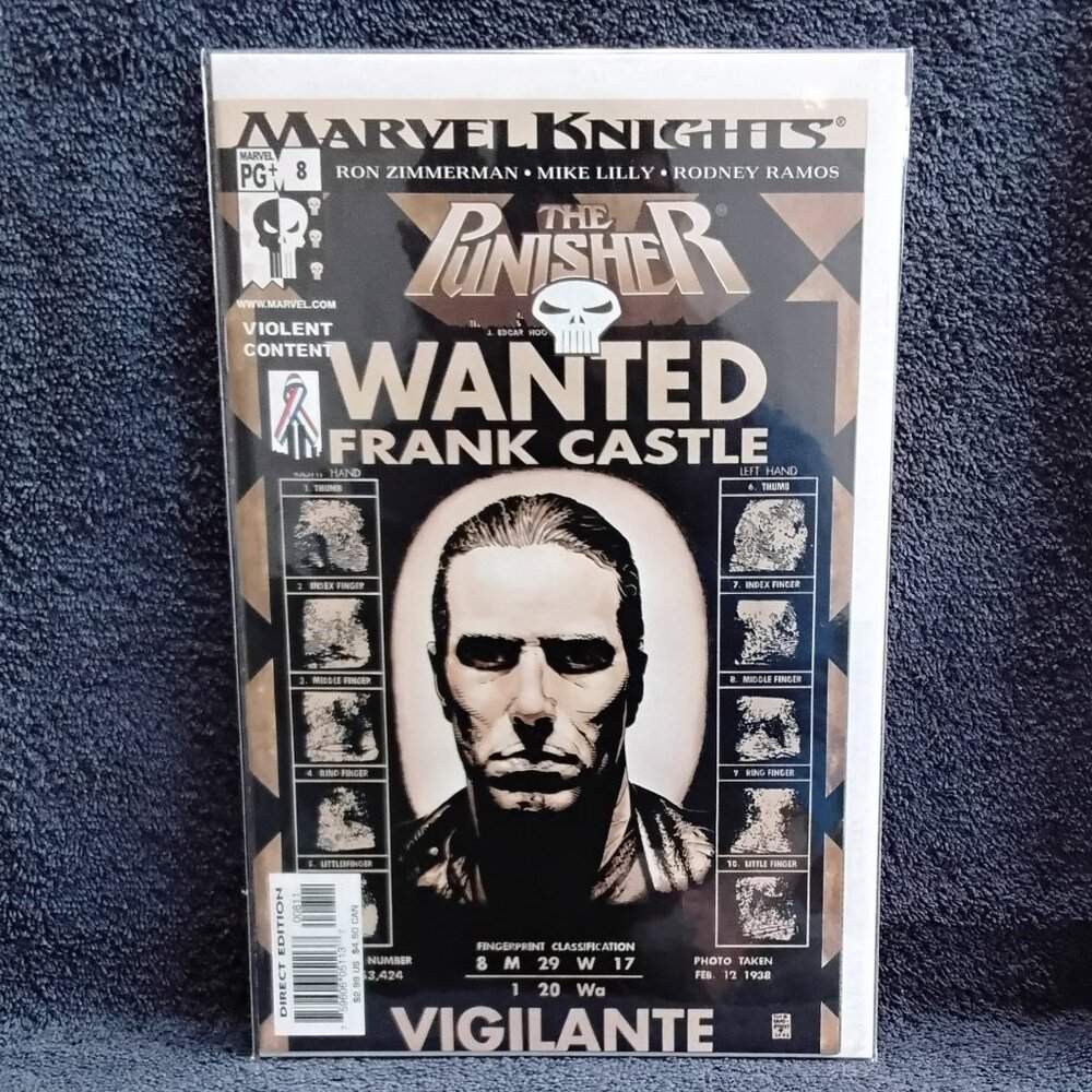 3/$25 2002 Marvel Knights 8 The Punisher Wanted by Marvel Comics!!
